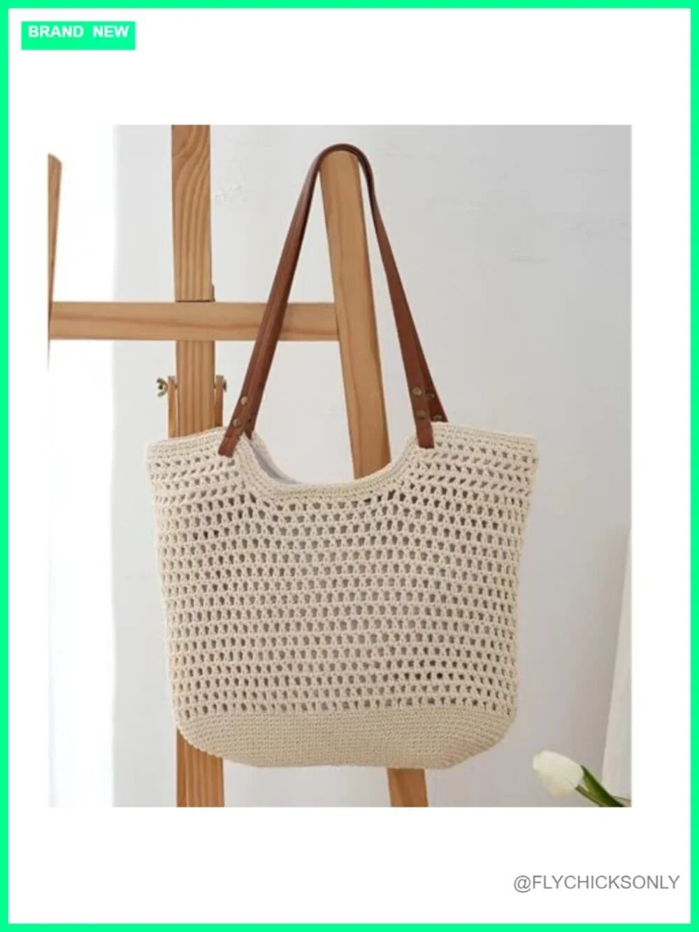 Crochet Handwoven Beach Tote Bag Hobo Shoulder Purse